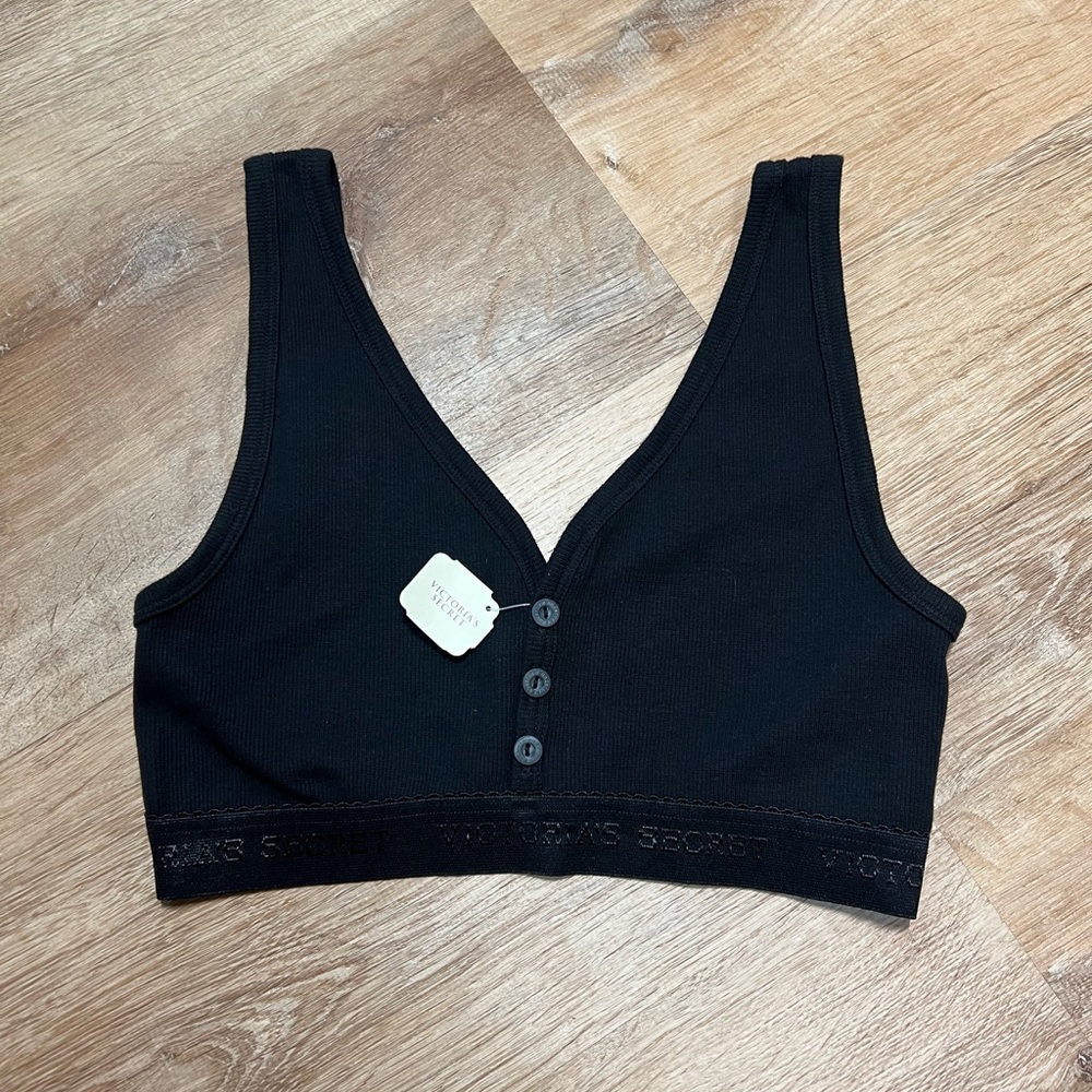 Victoria’s Secret Ribbed V-Neck Button Bralette